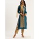 Teal Blue Designer Readymade Kurti Palazzo With Dupatta