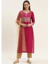 Rani Designer Readymade Kurti Palazzo With Dupatta