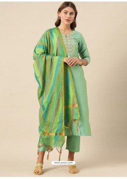 Sea Green Designer Readymade Kurti Palazzo With Dupatta