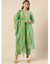 Sea Green Designer Readymade Kurti Palazzo With Dupatta