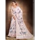 White Designer Classic Wear Pure Satin Sari