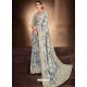Light Grey Designer Classic Wear Pure Satin Sari