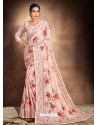 Baby Pink Designer Classic Wear Pure Satin Sari