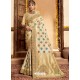 Light Beige Designer Classic Wear Silk Sari