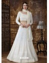 White Scintillating Designer Heavy Wedding Wear Lehenga