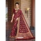 Maroon Designer Classic Wear Silk Sari