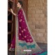 Medium Violet Designer Classic Wear Silk Sari