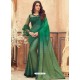 Dark Green Designer Party Wear Chiffon Digital Print Sari