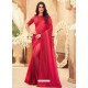 Red Designer Party Wear Chiffon Digital Print Sari