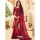 Maroon Designer Party Wear Chiffon Digital Print Sari