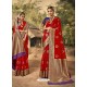 Red Designer Classic Wear Silk Sari