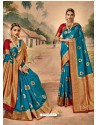 Blue Designer Classic Wear Silk Sari