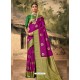 Medium Violet Designer Classic Wear Silk Sari