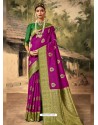 Medium Violet Designer Classic Wear Silk Sari