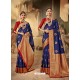 Dark Blue Designer Classic Wear Silk Sari