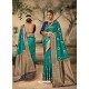 Turquoise Designer Classic Wear Silk Sari