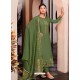 Mehendi Designer Viscose Muslin Party Wear Straight Suit