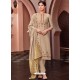 Light Beige Designer Viscose Muslin Party Wear Straight Suit