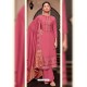 Rose Red Designer Viscose Muslin Party Wear Straight Suit