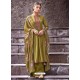 Mehendi Designer Viscose Muslin Party Wear Straight Suit