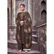 Coffee Designer Viscose Muslin Party Wear Straight Suit