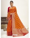 Mustard Designer Classic Wear Cotton Jacquard Sari