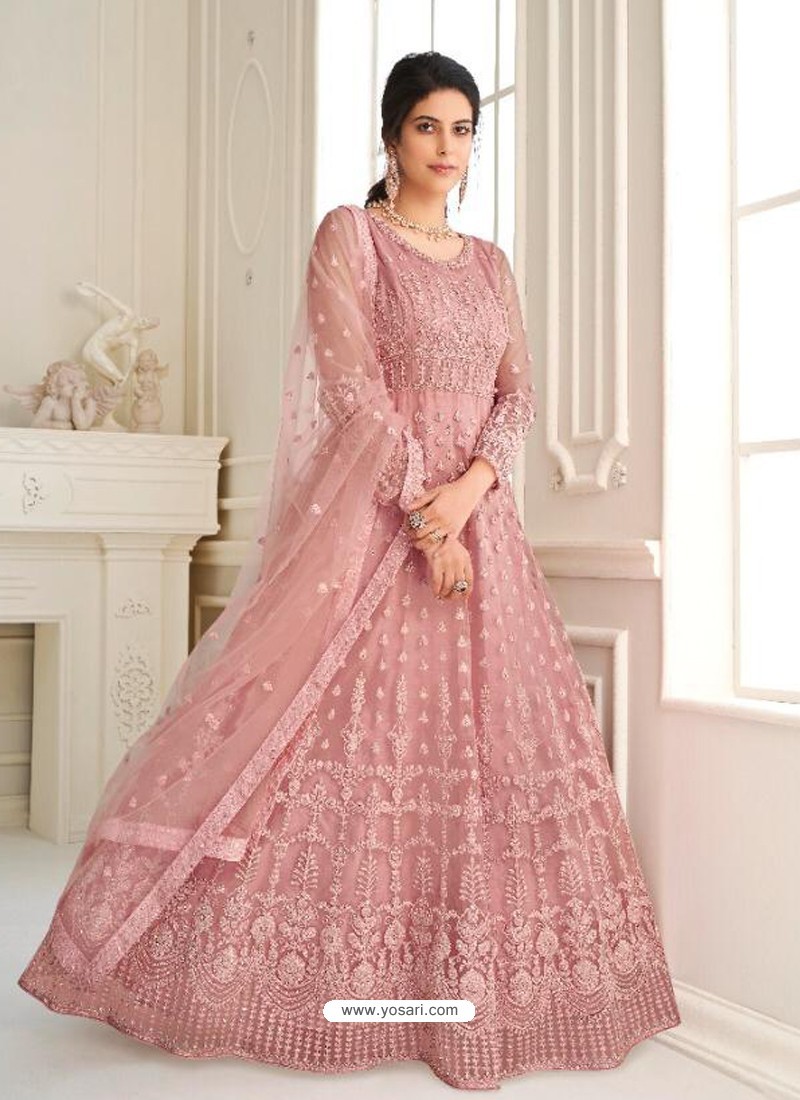 Gold Cream Indian Pakistani Bridal Gown Anarkali Suit In Net SFVPL1880 –  Siya Fashions