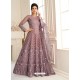 Mauve Bridal Designer Party Wear Butterfly Net Anarkali Suit