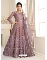 Mauve Bridal Designer Party Wear Butterfly Net Anarkali Suit