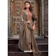 Light Brown Designer Cotton Silk Party Wear Straight Suit