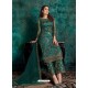 Teal Designer Net Party Wear Straight Suit