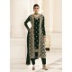 Dark Green Designer Real Georgette Party Wear Wedding Suit