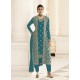 Blue Designer Real Georgette Party Wear Wedding Suit