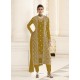 Marigold Designer Real Georgette Party Wear Wedding Suit