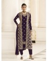 Purple Designer Real Georgette Party Wear Wedding Suit