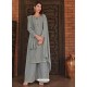 Grey Designer Chinnon Party Wear Palazzo Suit