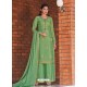 Green Designer Chinnon Party Wear Palazzo Suit