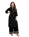 Black Designer Readymade Kurti With Palazzo