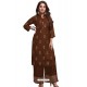 Brown Designer Readymade Kurti With Palazzo