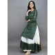 Dark Green Designer Readymade Kurti With Skirt Set