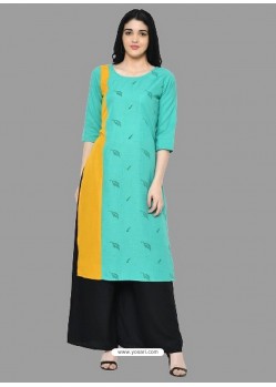 Aqua Mint Latest Festival Wear Cotton Kurti