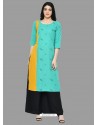 Aqua Mint Latest Festival Wear Cotton Kurti