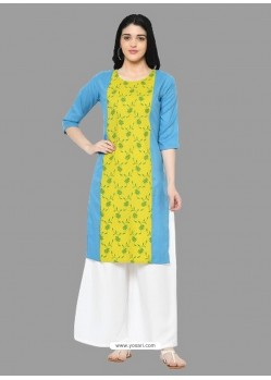 Blue Latest Festival Wear Cotton Kurti