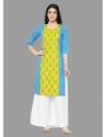 Blue Latest Festival Wear Cotton Kurti