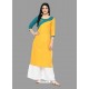 Yellow Latest Festival Wear Cotton Kurti