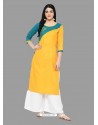 Yellow Latest Festival Wear Cotton Kurti