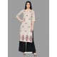 Light Beige Latest Festival Wear Cotton Kurti