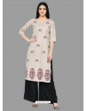 Light Beige Latest Festival Wear Cotton Kurti