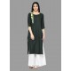 Dark Green Latest Festival Wear Cotton Kurti