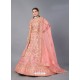 Peach Scintillating Designer Heavy Bridal Wear Lehenga